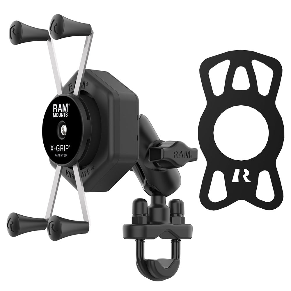 RAM Mount RAM X-Grip Large Phone Mount w/Vibe-Safe  U-Bolt Base - Short [RAM-B-149Z-A-UN10-462]