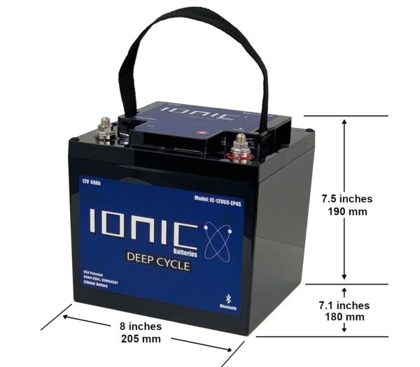 Ionic 12 Volt 60Ah Deep Cycle Lithium Battery