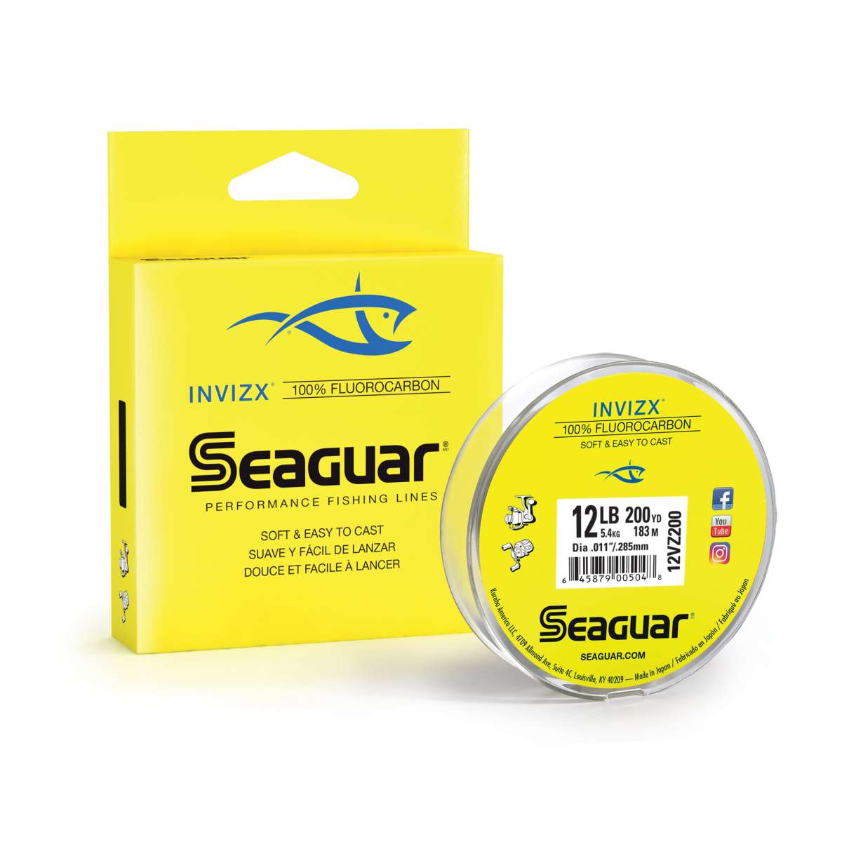 Seaguar Invizx Fluorocarbon 12 lb 200 yd Spool