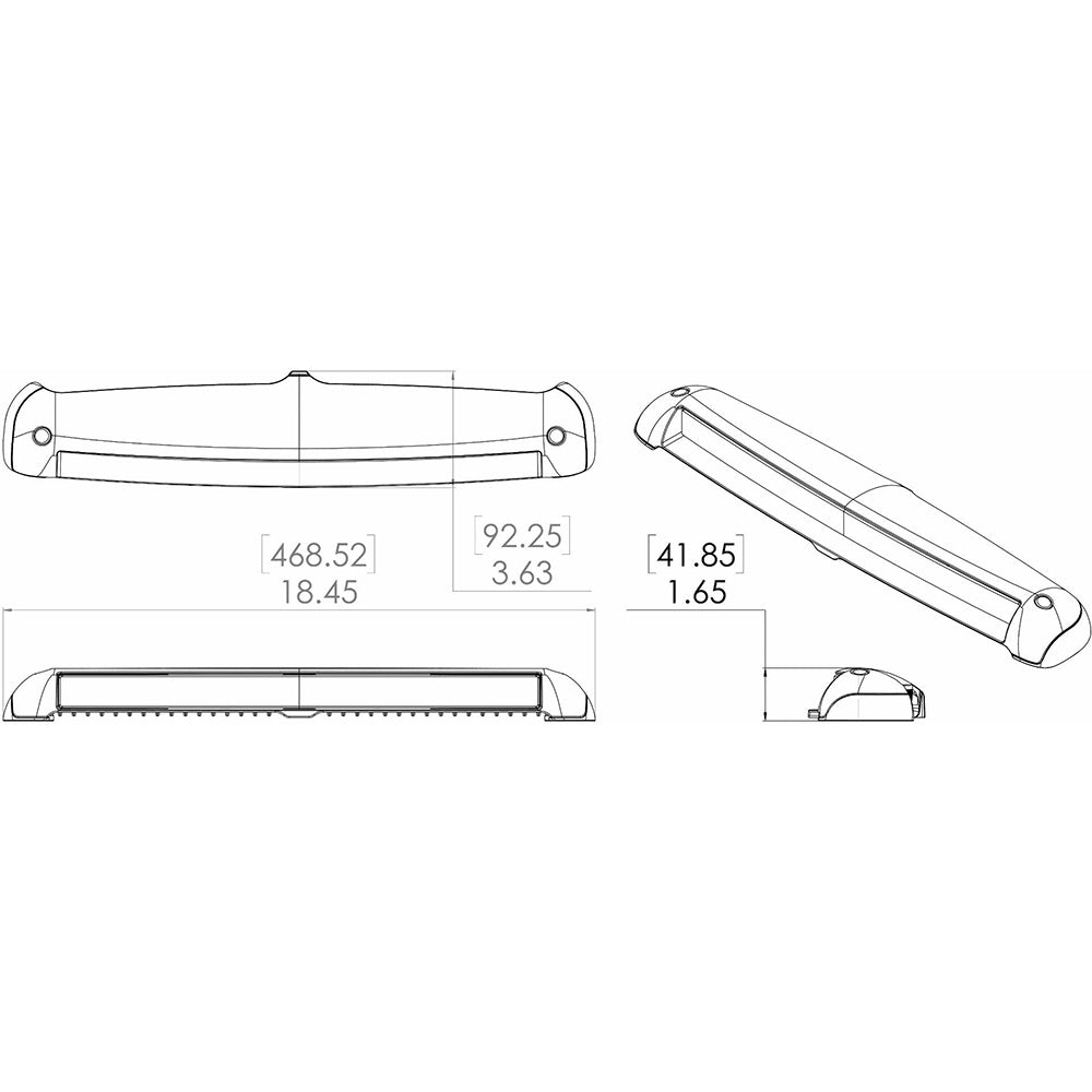 Lumitec Razor Light Bar - Flood - White Housing w/Inverted Logo Flush Mount [101590]