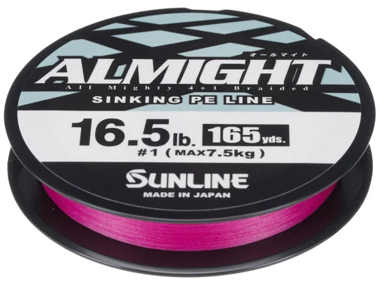 Sunline Almight Pink Sinking PE Braid 165yd