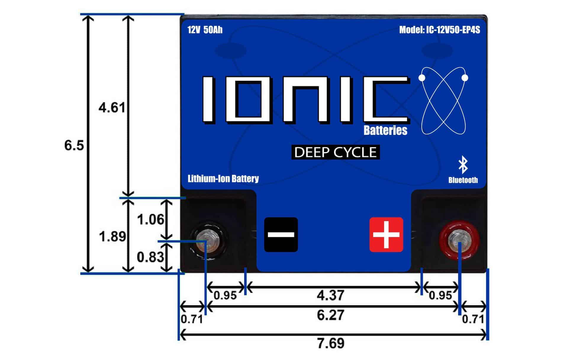 Ionic 12 Volt 50Ah Deep Cycle Lithium Battery