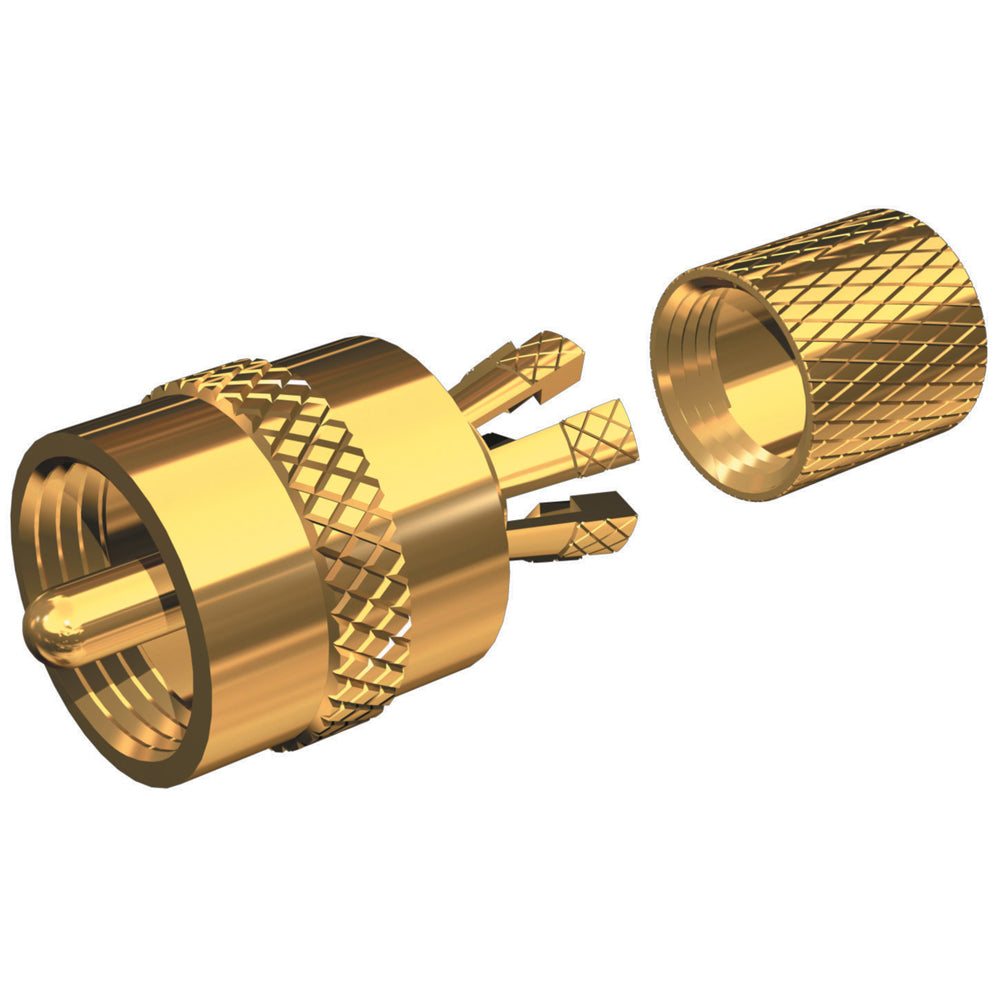 Shakespeare PL-259-CP-G - Solderless PL-259 Connector for RG-8X or RG-58/AU Coax - Gold Plated [PL-259-CP-G]