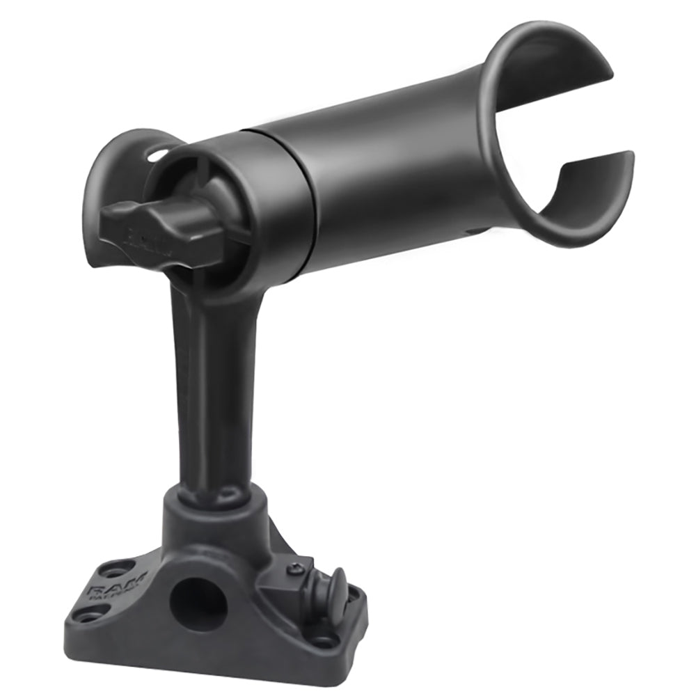 ram tube fishing rod holder RAM Mount RAM Tube Jr Fishing Rod Holder Standard 4 Length Post Spline Combo BulkheadFlat Surface Base wPlunger RAP390SBMPU