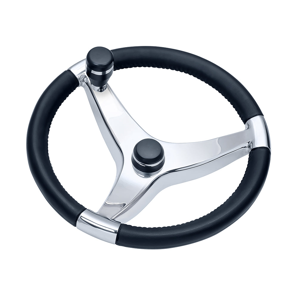 Schmitt Marine Evo Pro 316 Cast Stainless Steel Steering Wheel w/Control Knob - 13.5" Diameter [7241321FGK]