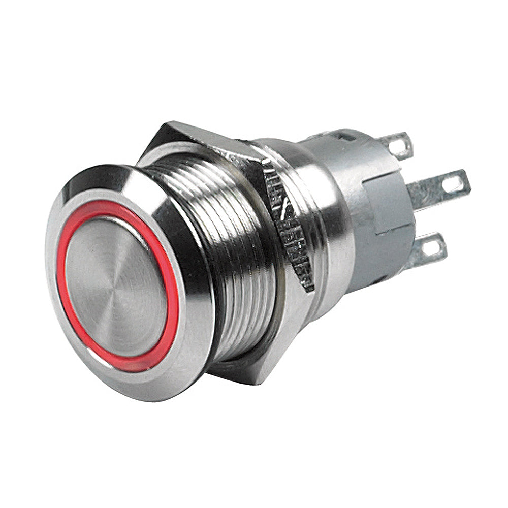 BEP Push Button Switch - 12V Latching On/Off - Red LED [80-511-0001-01]