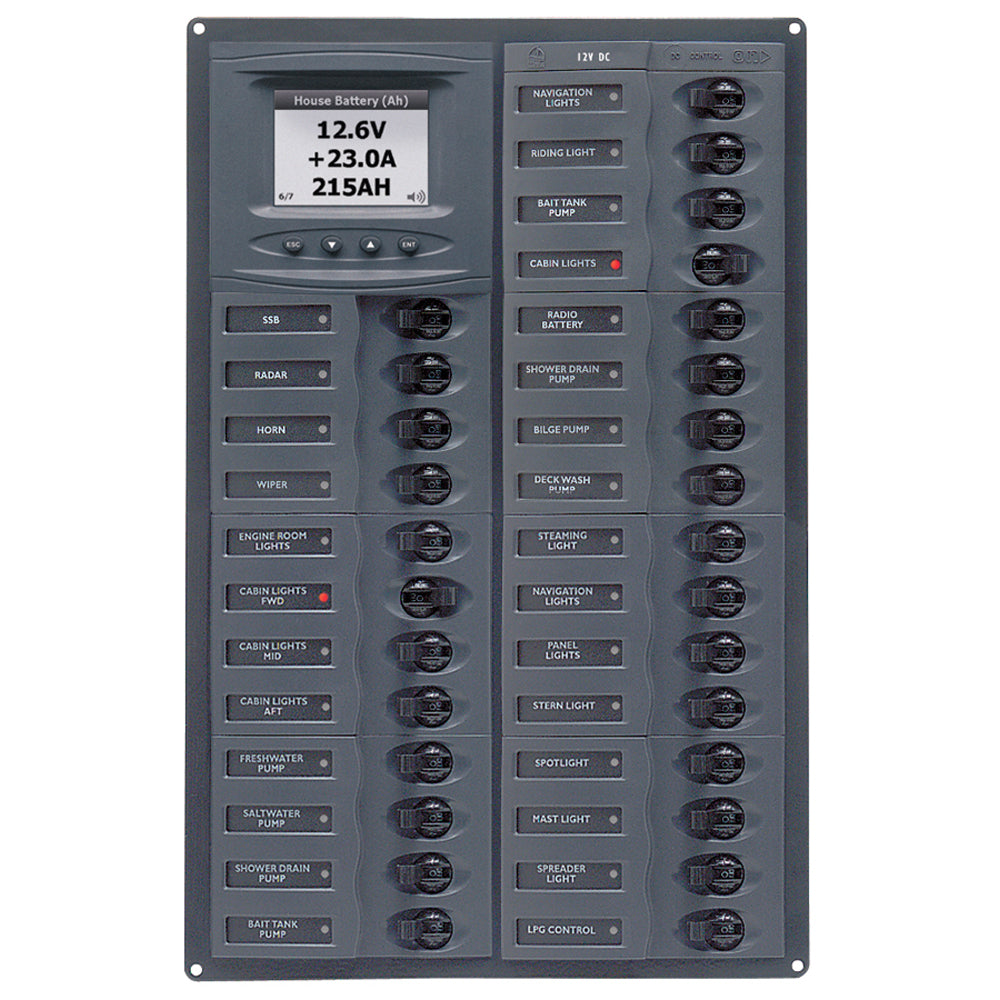 BEP Millennium Series DC Circuit Breaker Panel w/Digital Meters, 28SP DC12V [M28-DCSM]