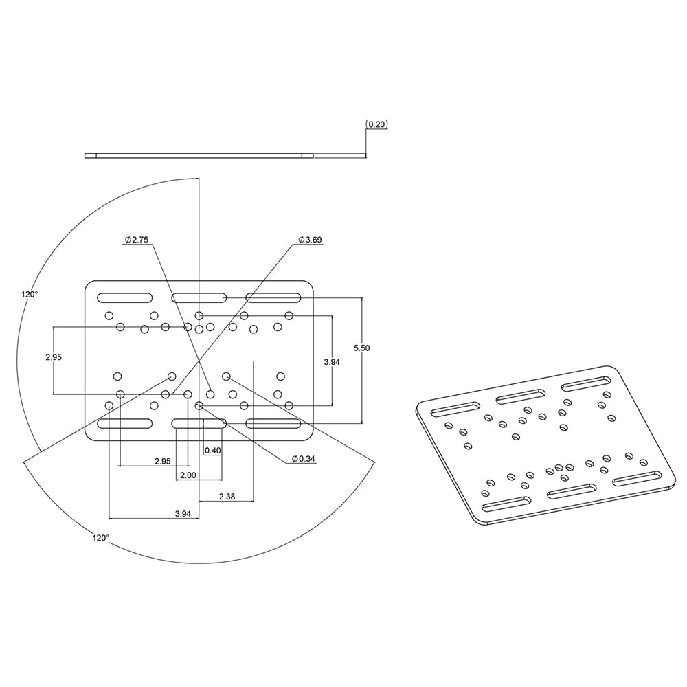 RAM Mount Forklift Overhead Guard Plate w/D Size 2.25" Ball [RAM-335-D-246]