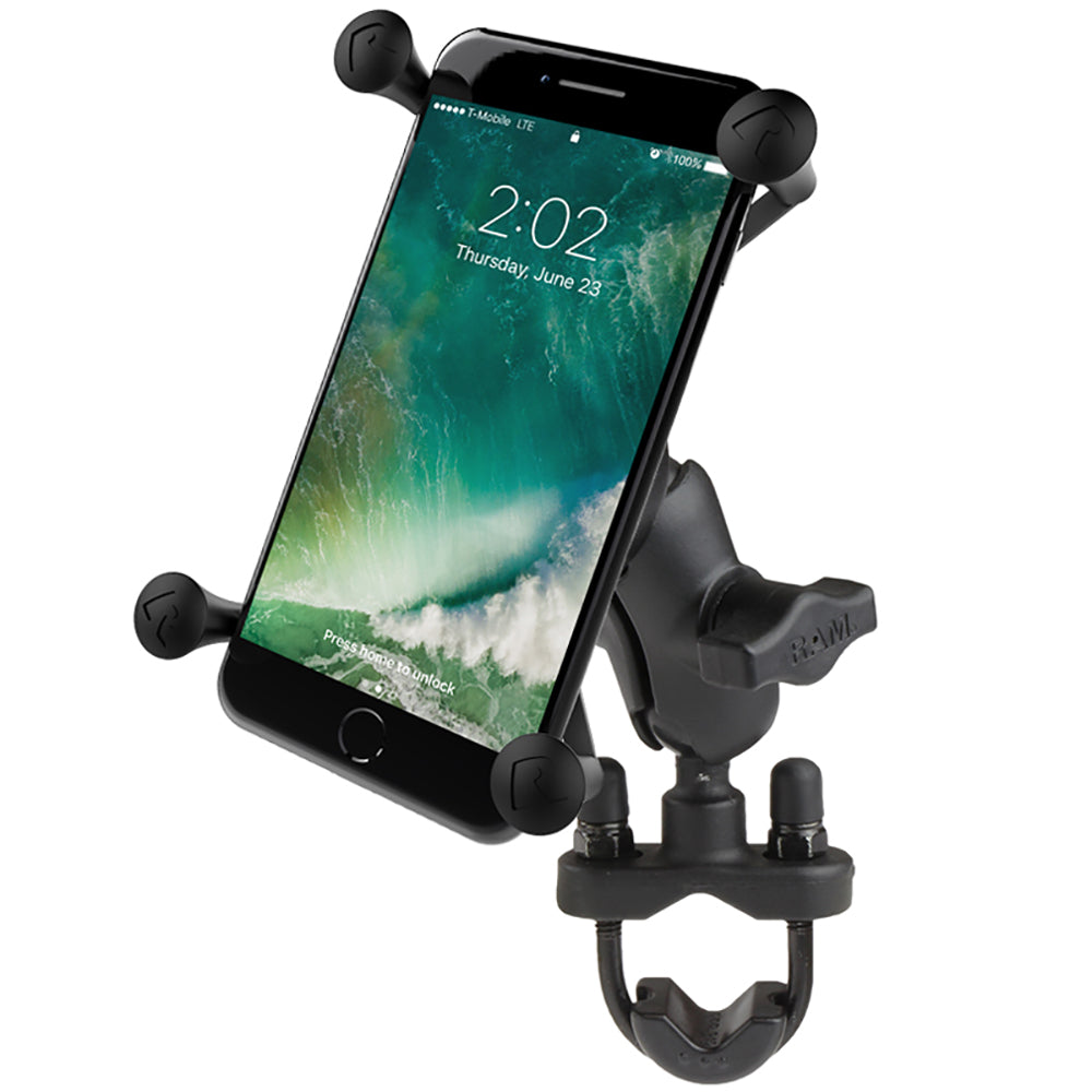 RAM Mount X-Grip Large Phone Mount w/Handlebar U-Bolt Base [RAM-B-149Z-A-UN10U]