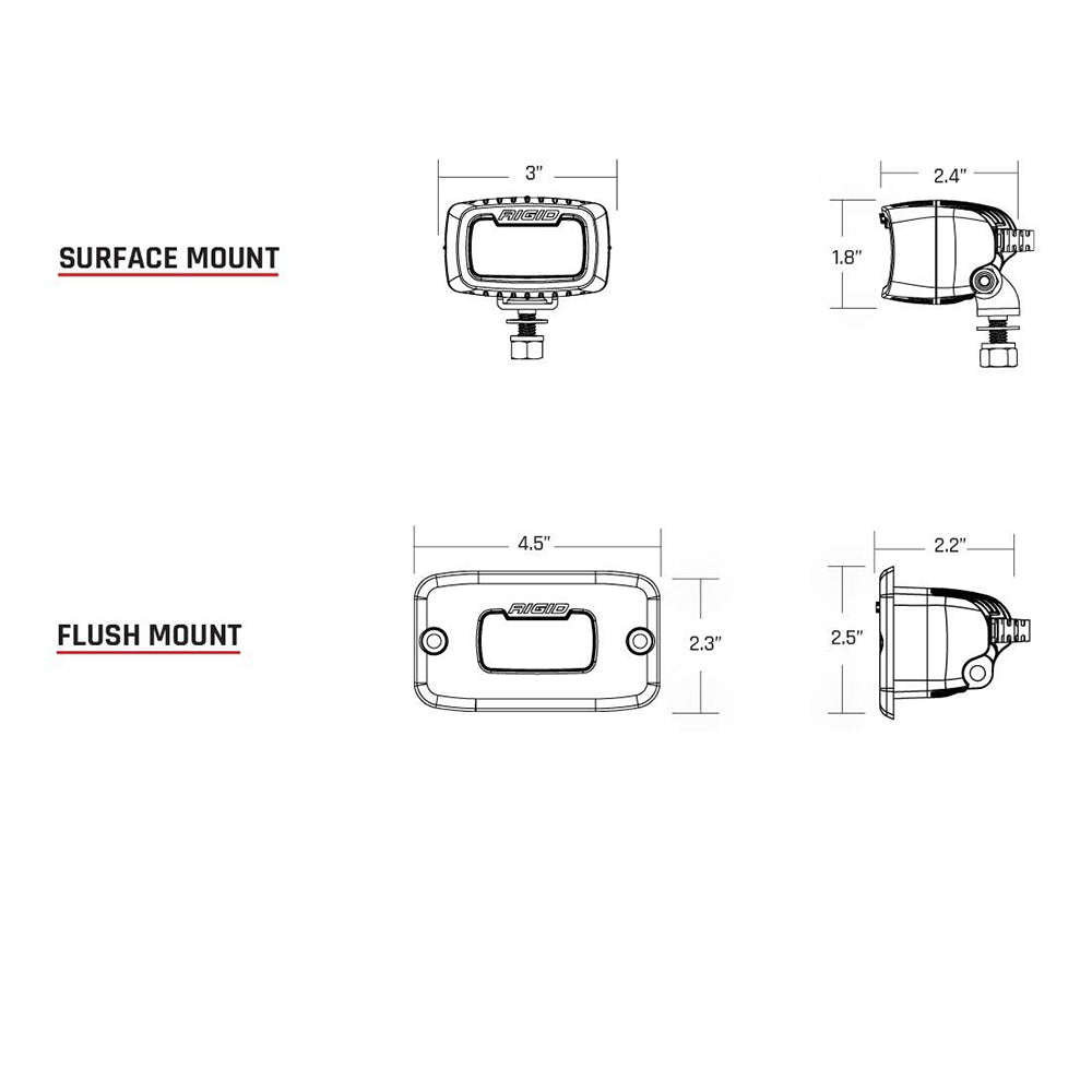 RIGID Industries SR-M Series Pro Spot Surface Mount - Black [902213]