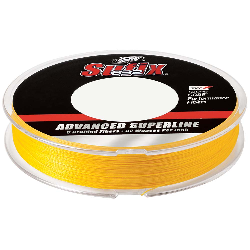 Sufix 832 Advanced Superline Braid - 15lb - Hi-Vis Yellow - 300 yds [660-115Y]