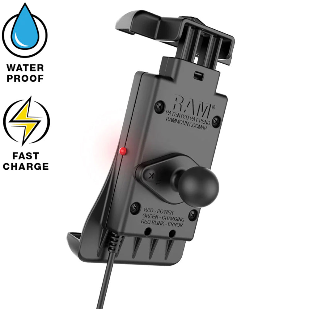 RAM Mount RAM Quick-Grip 15W Waterproof Wireless Charging Holder w/Ball [RAM-HOL-UN14WB-1]