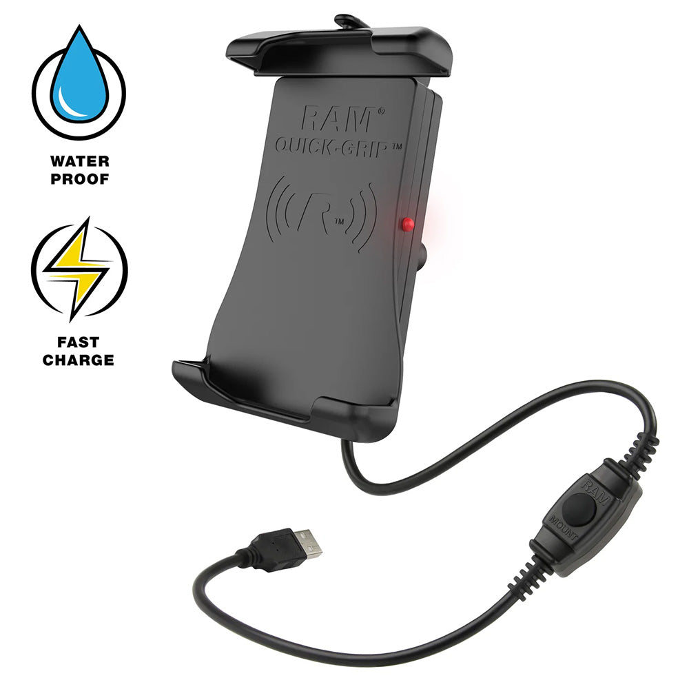 RAM Mount RAM Quick-Grip 15W Waterproof Wireless Charging Holder w/Ball [RAM-HOL-UN14WB-1]